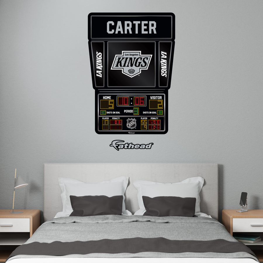 Los Angeles Kings - Scoreboard Graphic - With Personalized Name - Official NHL - Reusable Vinyl Wall Decals