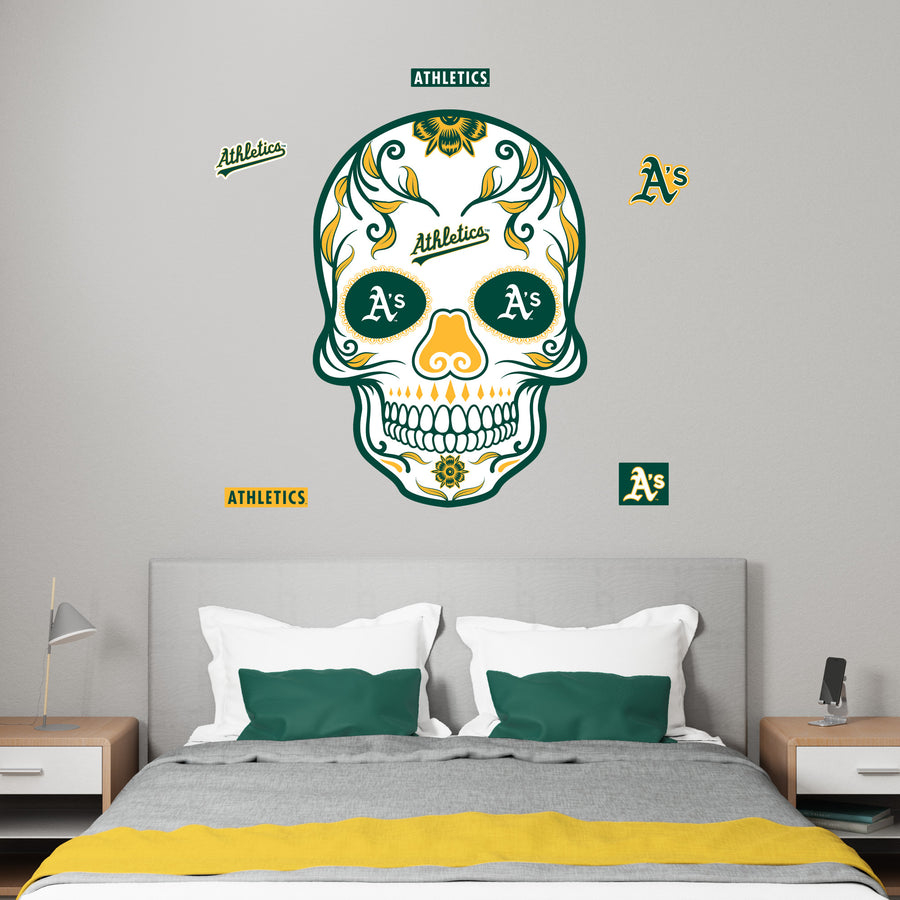 Athletics - RealBig Sugar Skull Collection - Official MLB - Reusable Vinyl Wall Decals