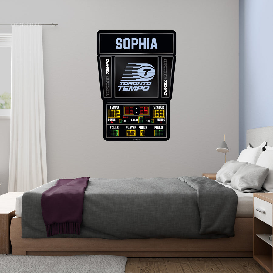 Toronto Tempo - Scoreboard Graphic - With Personalized Name - Official WNBA - Reusable Vinyl Wall Decal