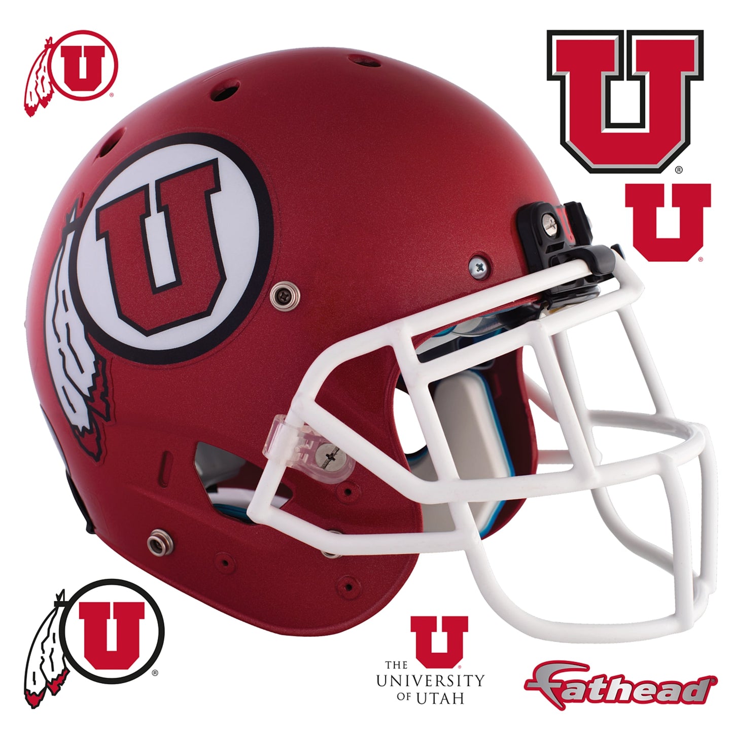 Utah Utes - RealBig Red Helmet Collection - Official NCAA - Reusable Vinyl Wall Decals