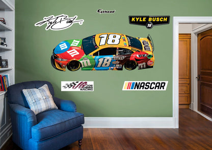 Kyle Busch M&Ms Car - RealBig Collection - Official NASCAR - M&Ms Racing - Reusable Vinyl Wall Decals