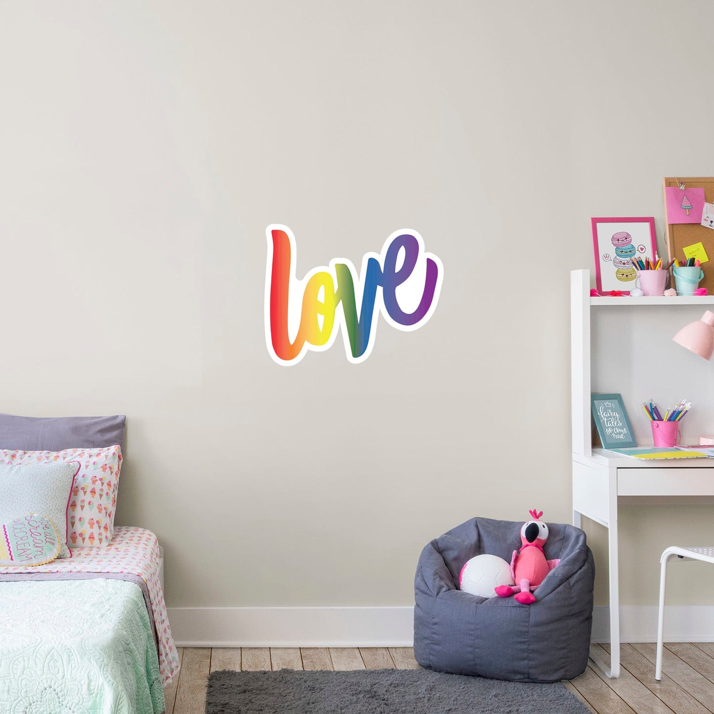 Love Rainbow        - Officially Licensed Big Moods Removable     Adhesive Decal