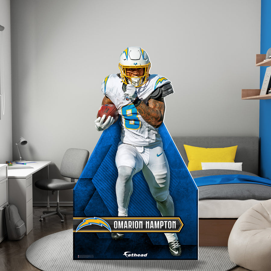 Omarion Hampton - Life-Size Stand Out - Official NFL - Los Angeles Chargers - Foam Core Cutout