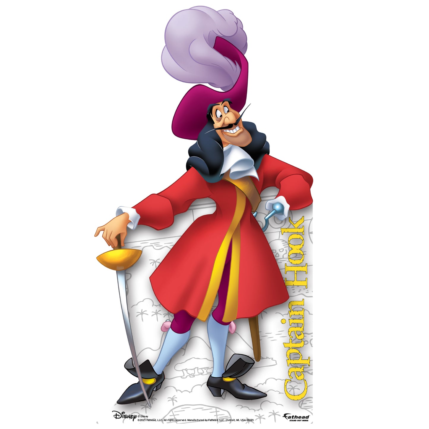 Peter Pan: Captain Hook Mini Cardstock Cutout - Officially Licensed Disney Stand Out