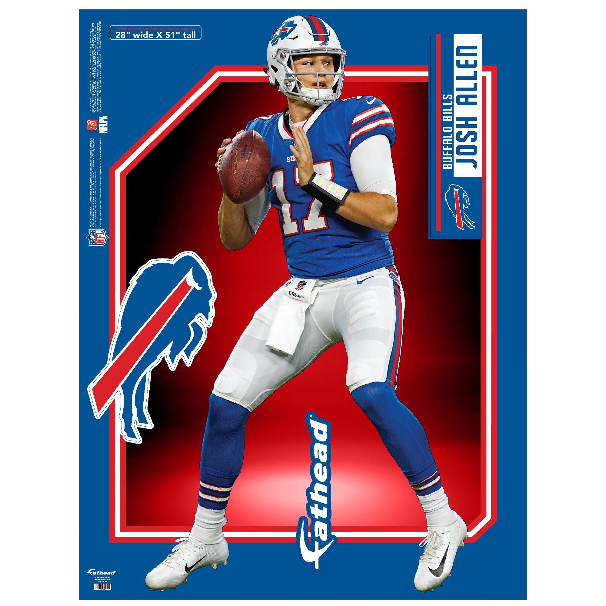 Josh Allen NFL Removable Wall Decal | Fathead Official Site
