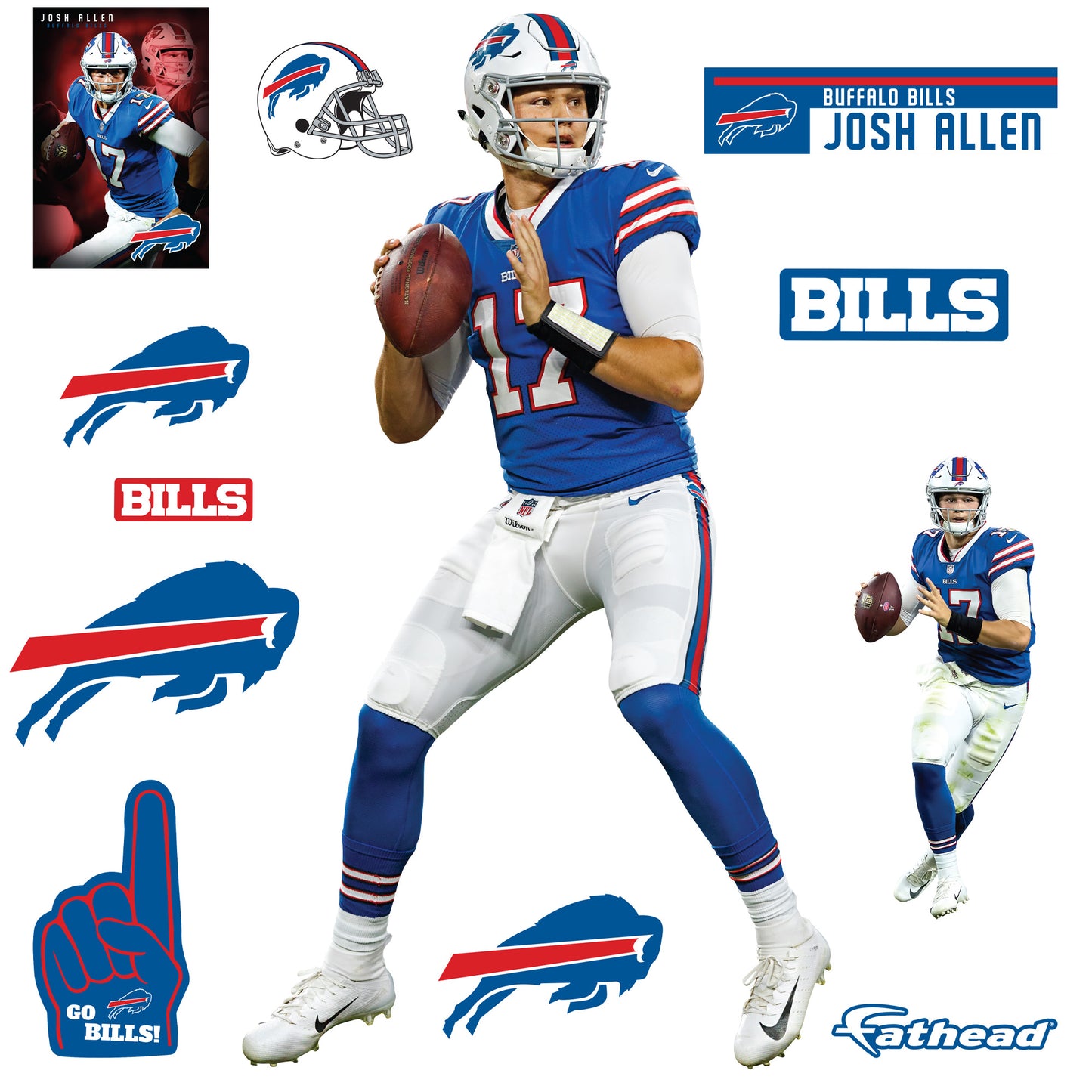 Josh Allen - RealBig Collection - Official NFL - Buffalo Bills - Reusable Vinyl Wall Decals #1