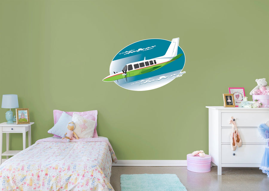 Nursery: Planes Long Plane Icon        -   Removable     Adhesive Decal