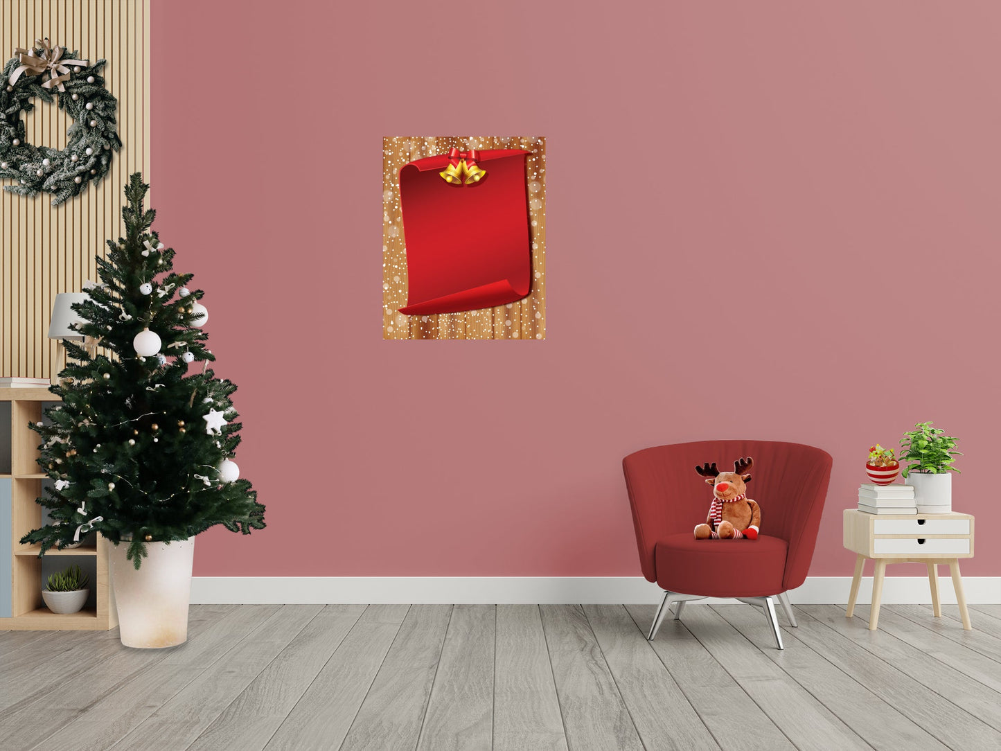 Christmas:  Red Paper Dry Erase        -   Removable     Adhesive Decal