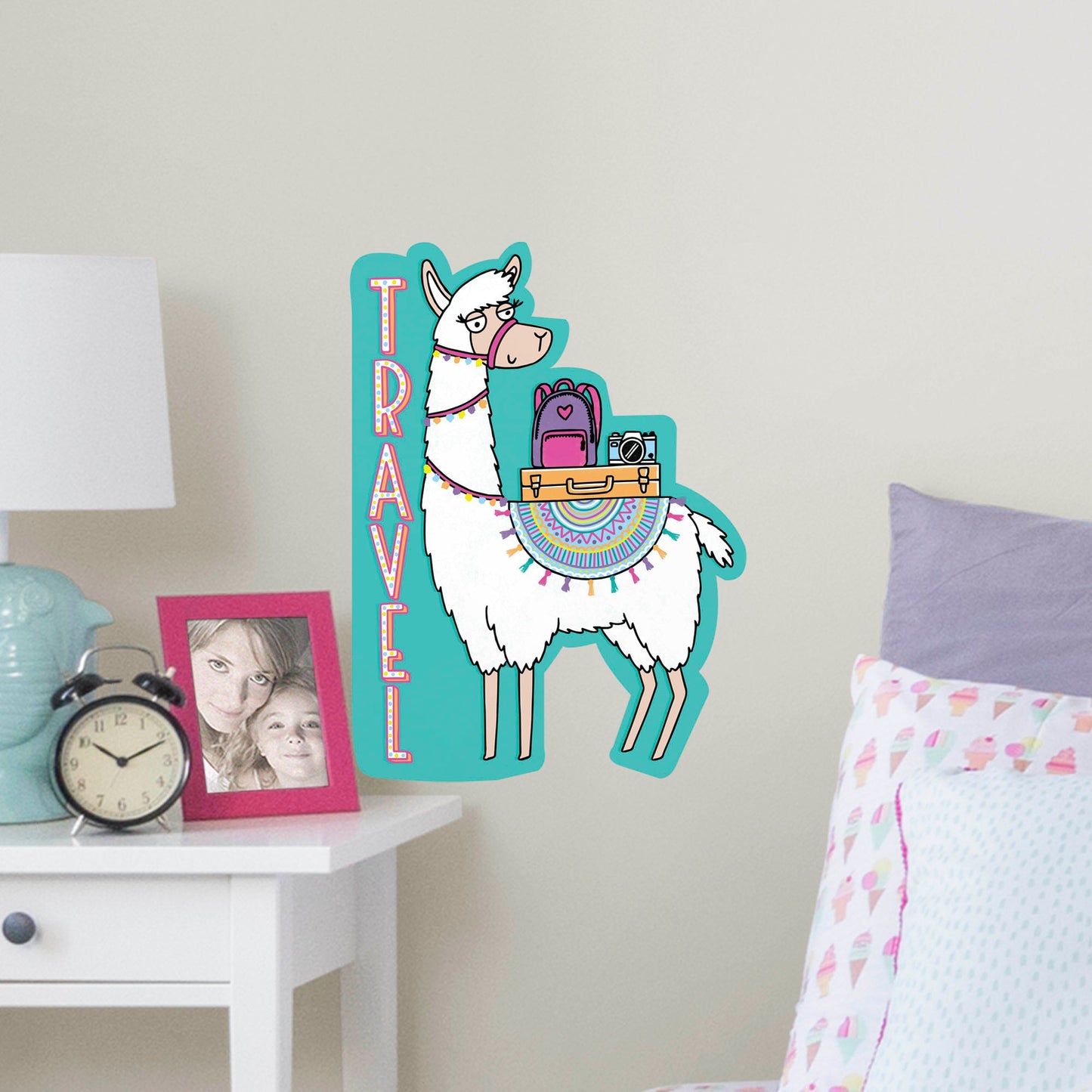 Travel Llama        - Officially Licensed Big Moods Removable     Adhesive Decal