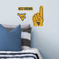 West Virginia Mountaineers:    Foam Finger        - Officially Licensed NCAA Removable     Adhesive Decal