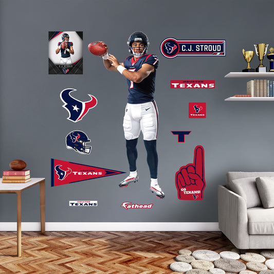 Houston Texans: C.J. Stroud 2023 Preseason        - Officially Licensed NFL Removable     Adhesive Decal