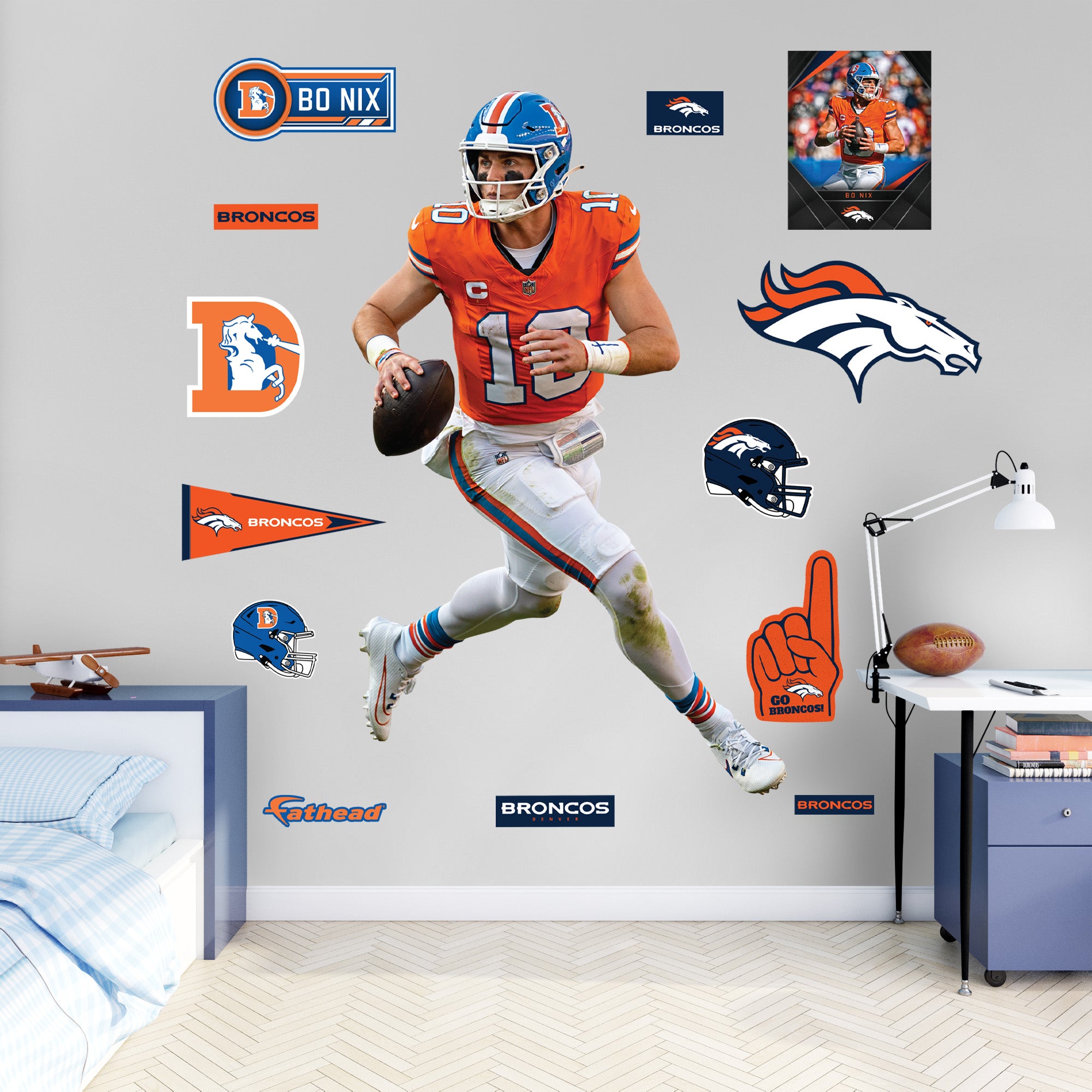 Bo Nix - RealBig Throwback Collection - Official NFL - Denver Broncos ...