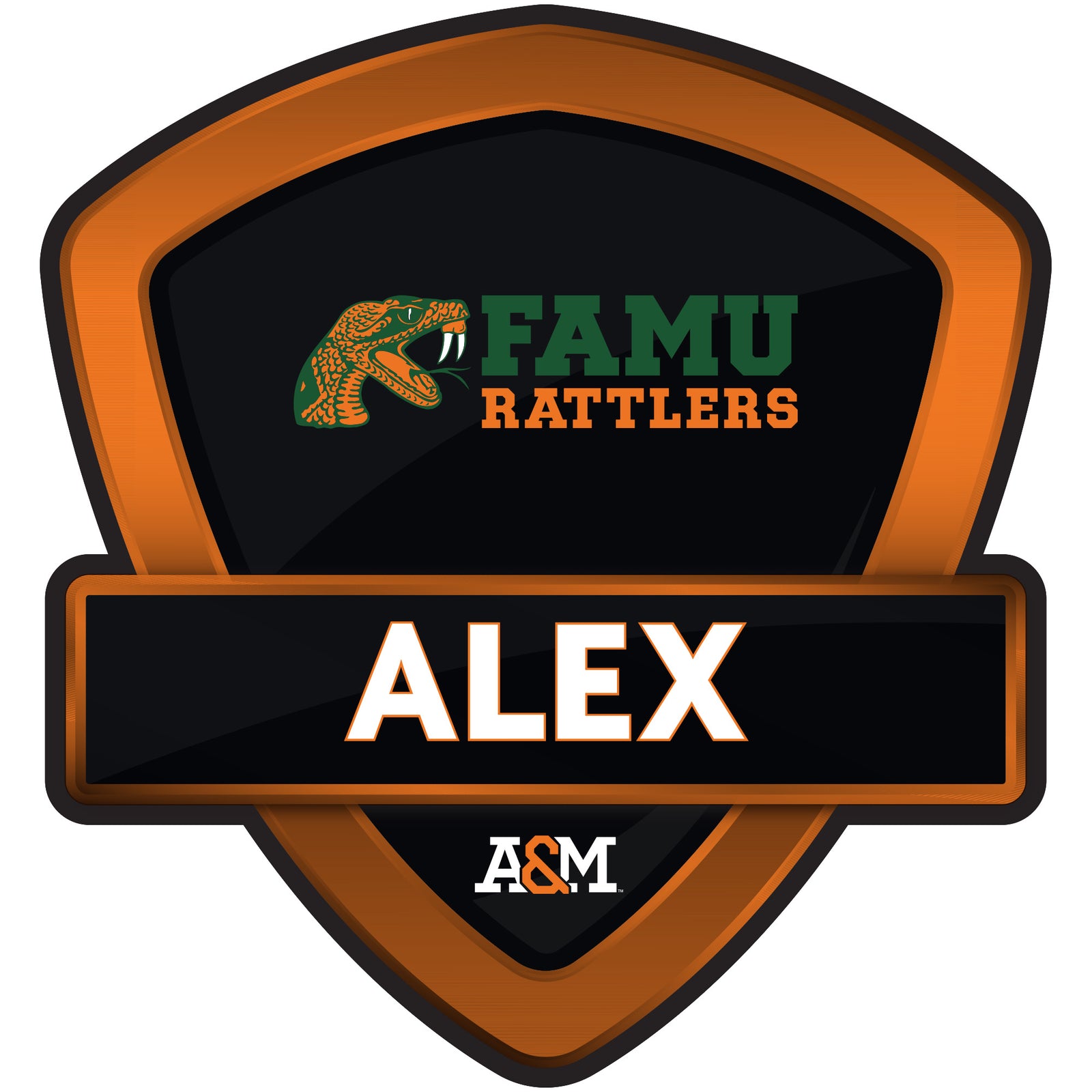 Monogram Rattler Florida A&M Rattlers - Badge - With Personalized Name - Official NCAA ...
