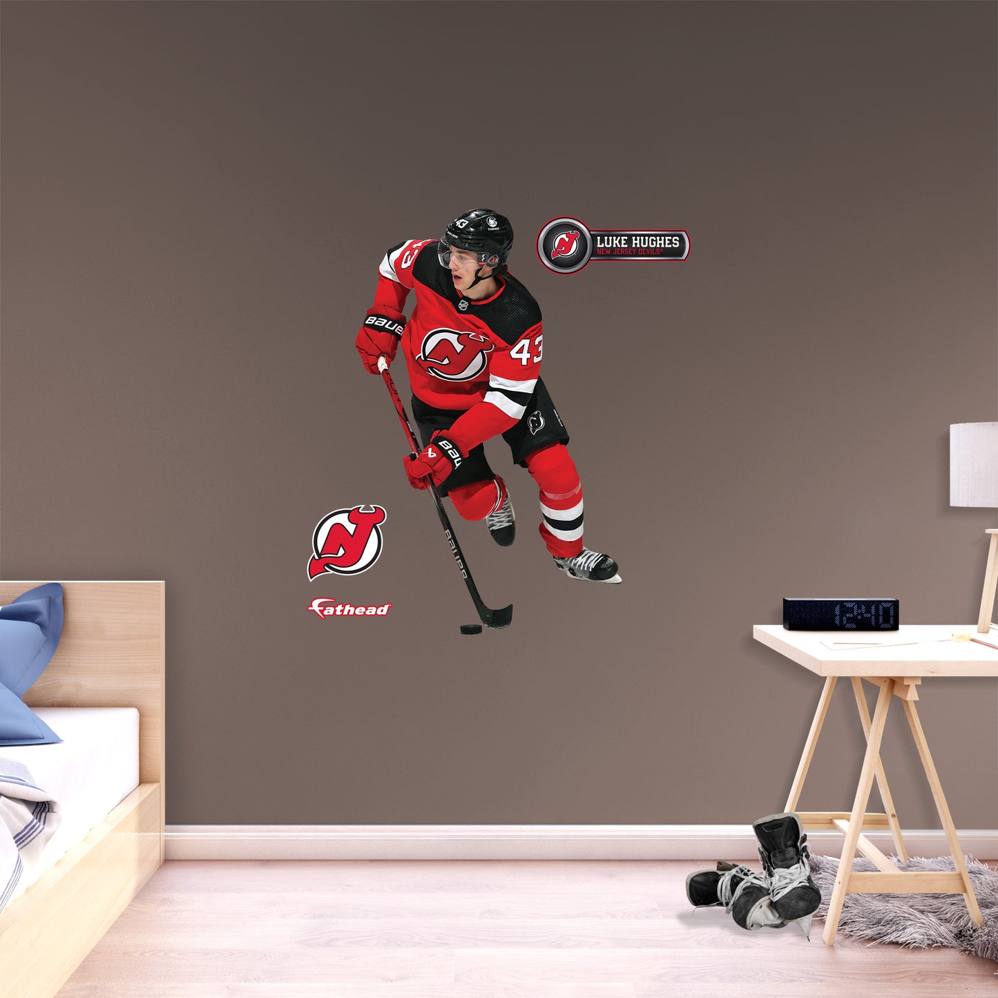 New Jersey Devils: Luke Hughes         - Officially Licensed NHL Removable     Adhesive Decal