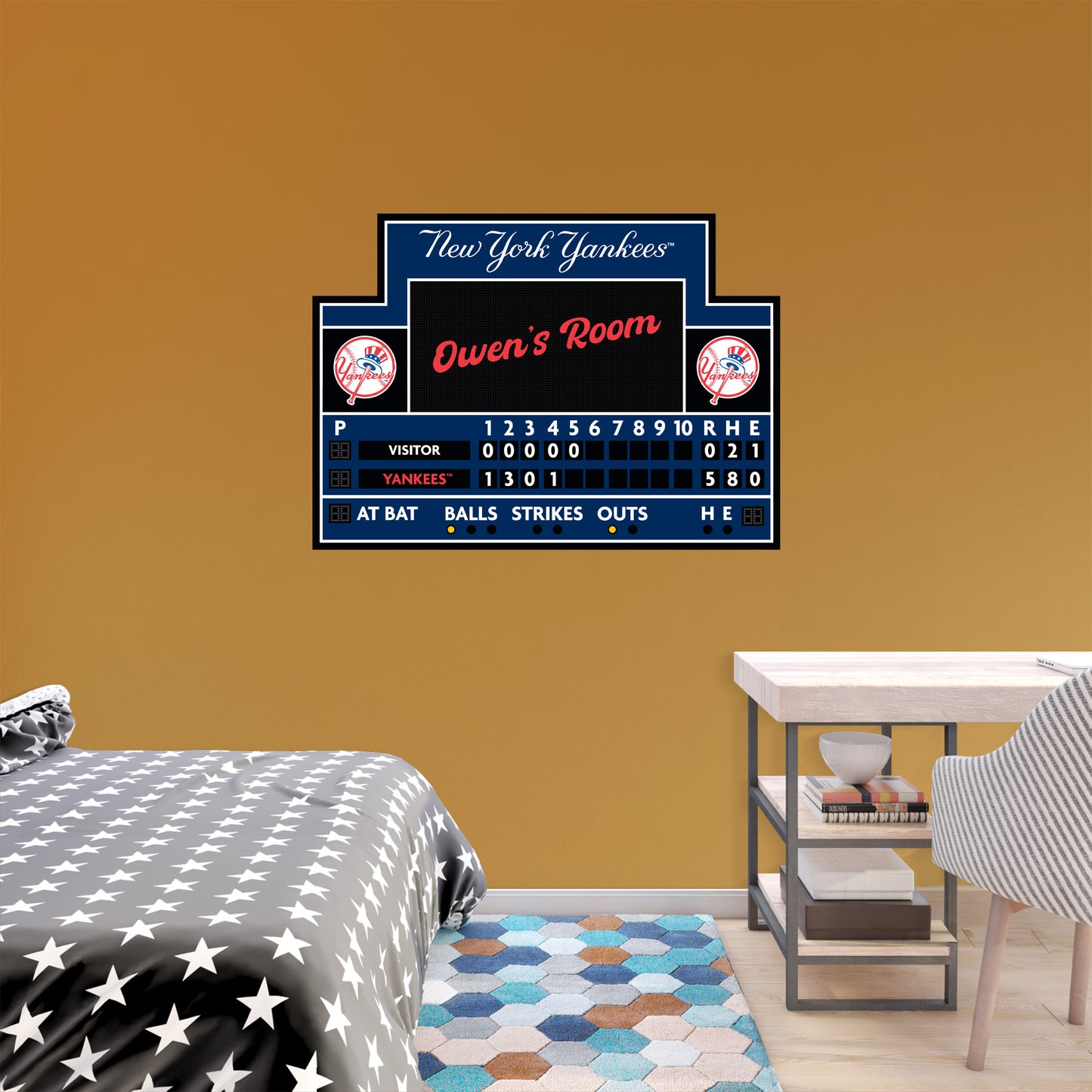 New York Yankees: Scoreboard Personalized Name        - Officially Licensed MLB Removable     Adhesive Decal