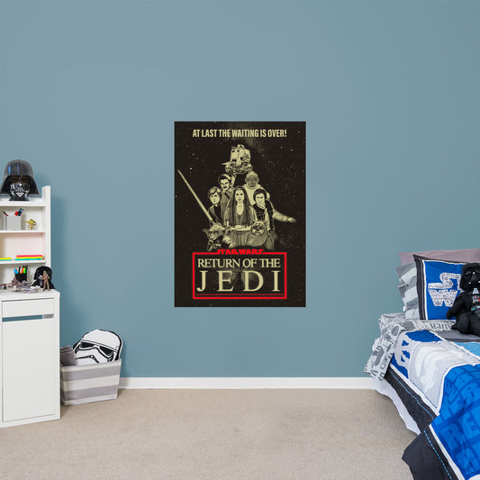 Return of the Jedi 40th:  Waiting Is Over Movie Poster        - Officially Licensed Star Wars Removable     Adhesive Decal