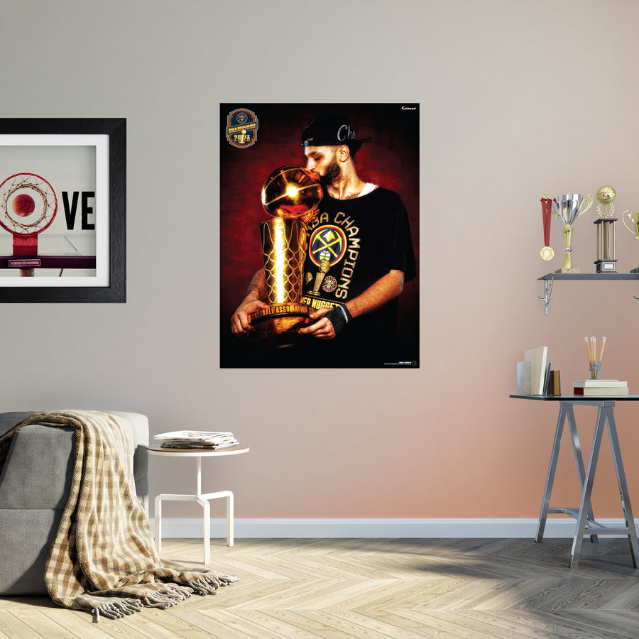 Jamal Murray - 2023 Trophy Kiss - Peel & Stick Poster - Official NBA - Denver Nuggets - Reusable Vinyl Wall Decal