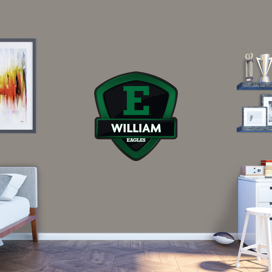 Eastern Michigan Eagles - Badge - With Personalized Name - Official NCAA - Vinyl Transfer Decal