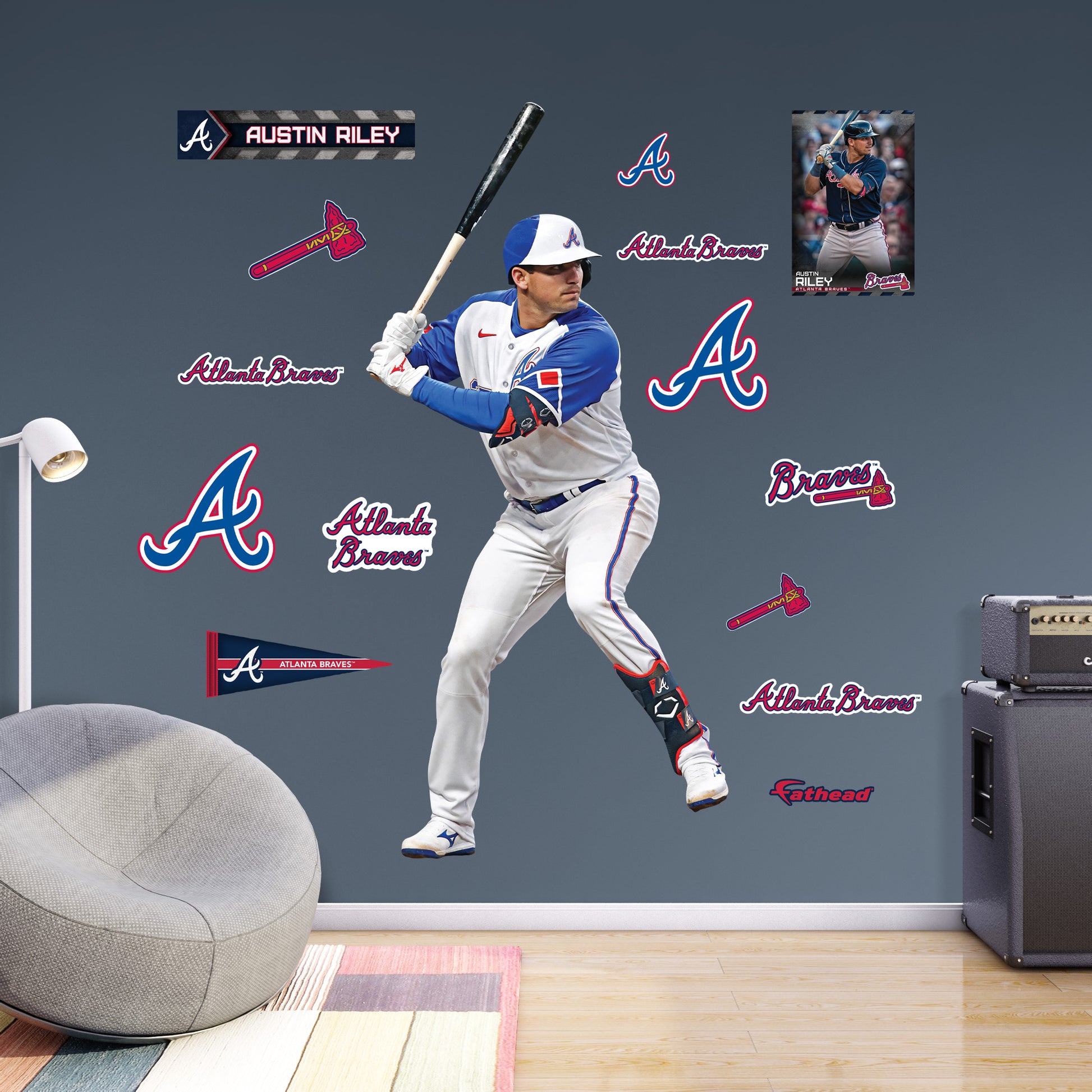 Atlanta Braves MLB Team Baseball Sticker Set of 8 decal by 3