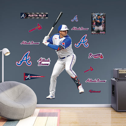 Atlanta Braves: Austin Riley 2023 City Connect        - Officially Licensed MLB Removable     Adhesive Decal