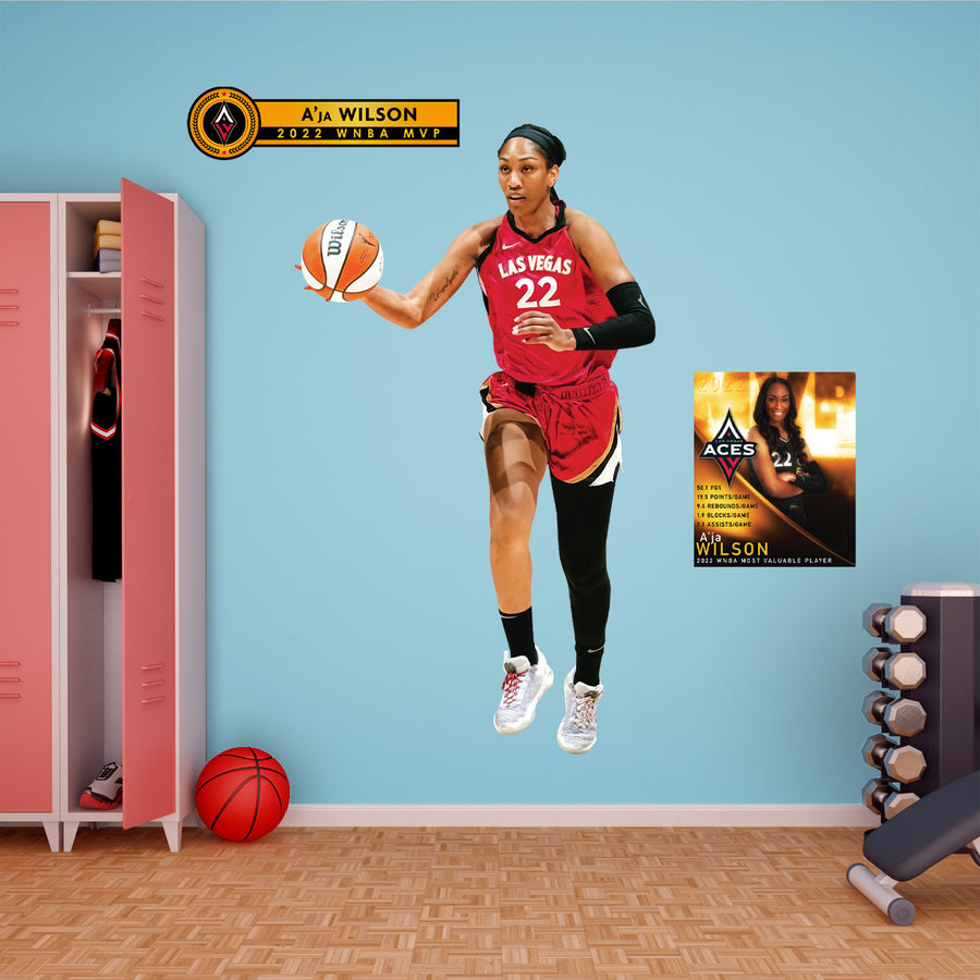 A'ja Wilson MVP - RealBig Collection - Official WNBA - Las Vegas Aces - Reusable Vinyl Wall Decals