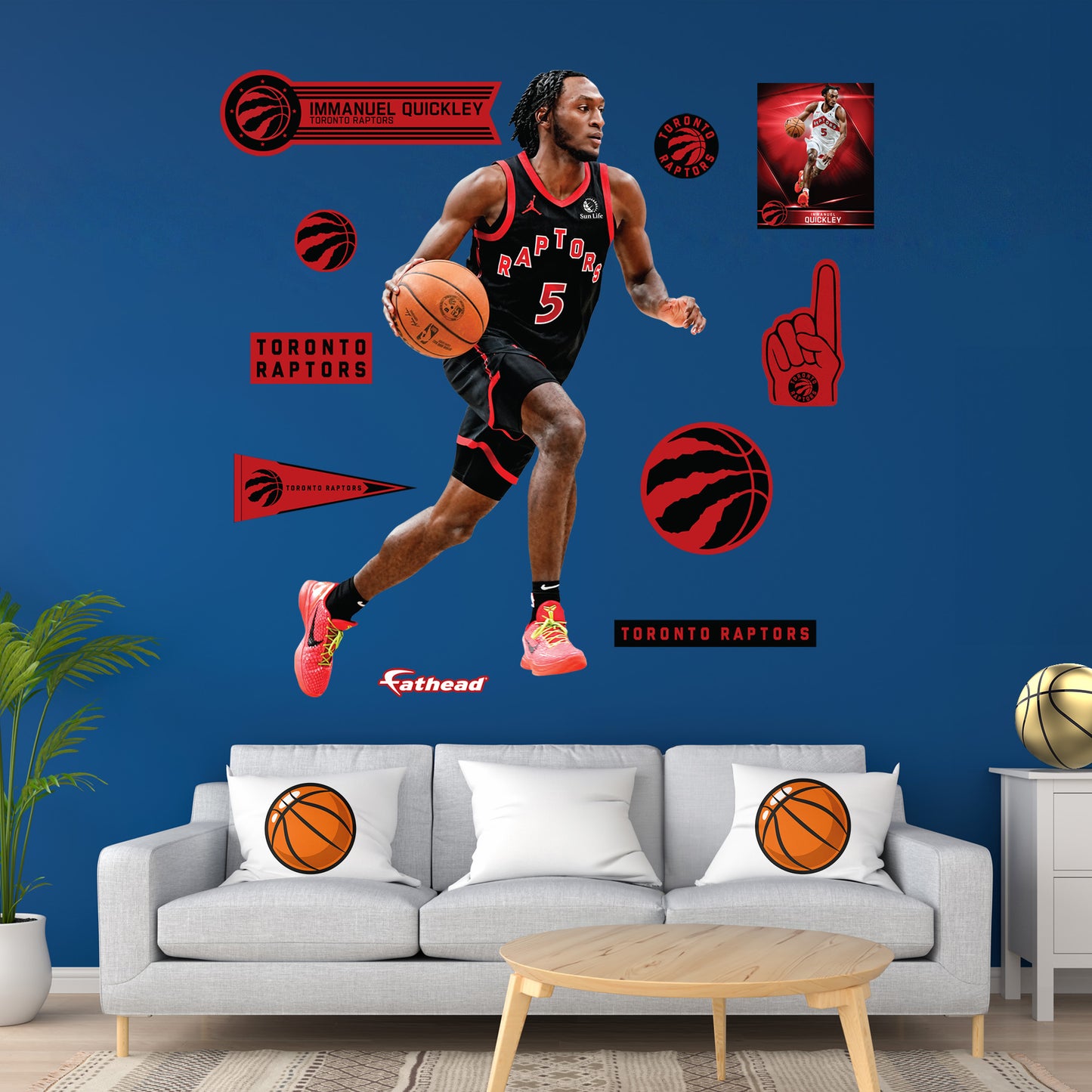 Toronto Raptors: Immanuel Quickley         - Officially Licensed NBA Removable     Adhesive Decal