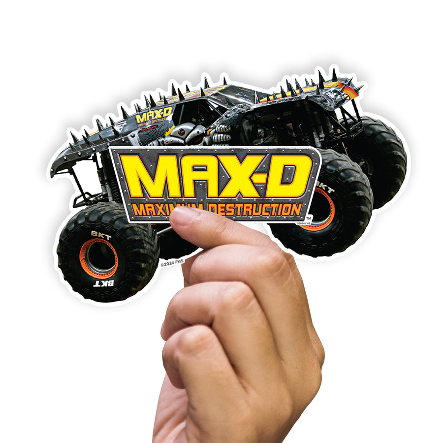 Max-D - 5 Character Minis (Mixed Sizes) - Official Monster Jam - Reusable Vinyl Decals
