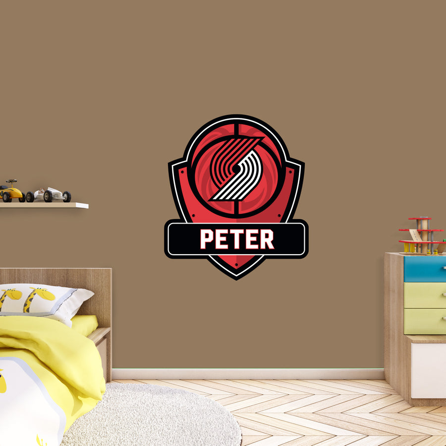 Portland Trail Blazers - Badge - With Personalized Name - Official NBA - Vinyl Transfer Decal