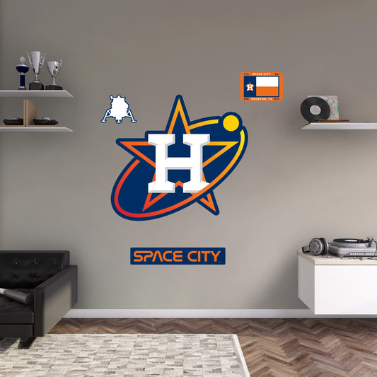 Houston Astros:   City Connect Logo        - Officially Licensed MLB Removable     Adhesive Decal
