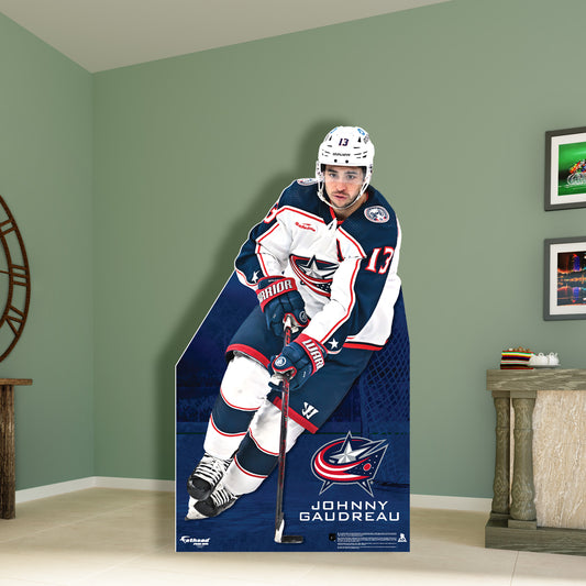 Columbus Blue Jackets: Johnny Gaudreau 2023  Life-Size   Foam Core Cutout  - Officially Licensed NHL    Stand Out