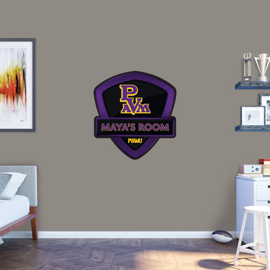 Prairie View A&M Panthers:   Badge Personalized Name        - Officially Licensed NCAA Removable     Adhesive Decal