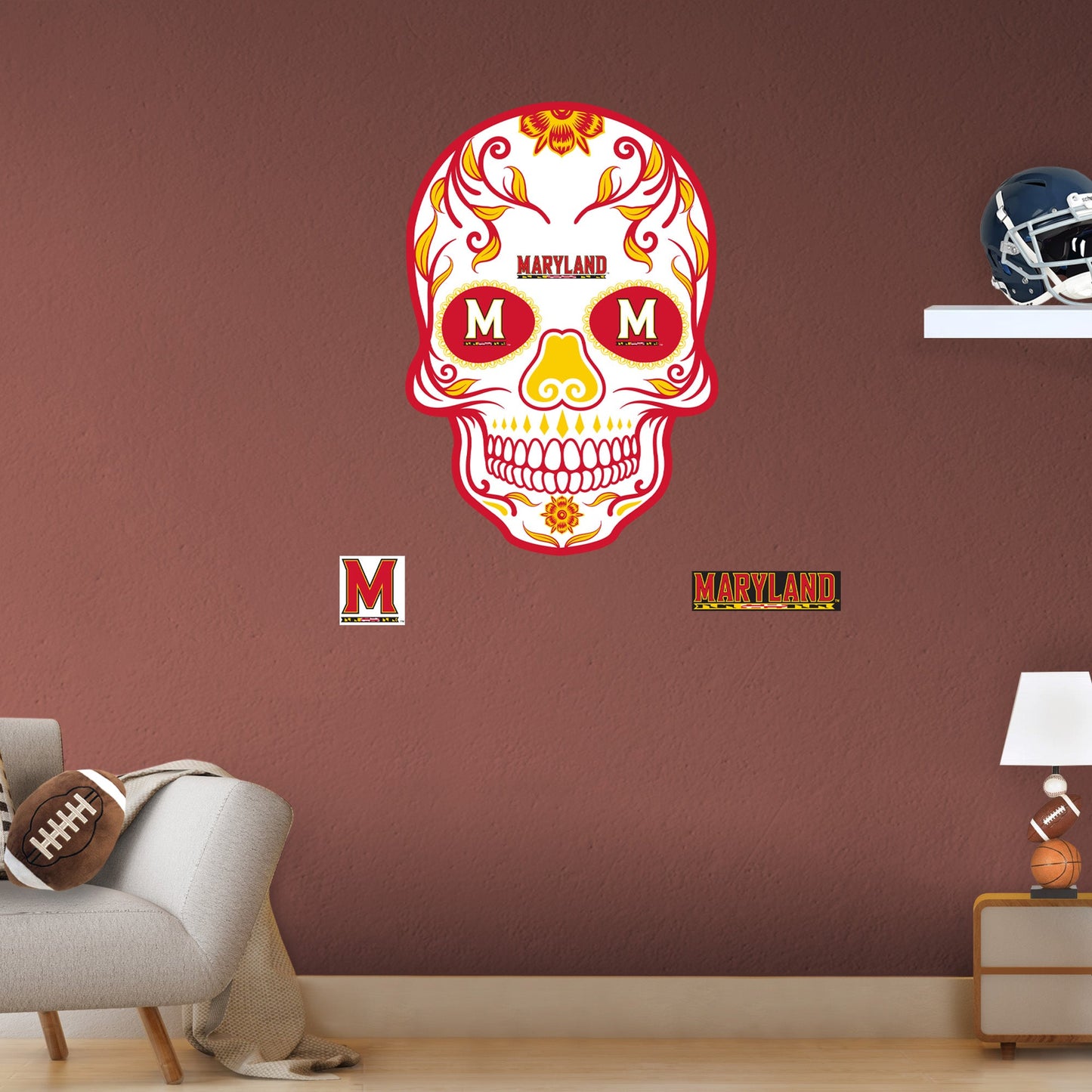 Maryland Terrapins:   Skull        - Officially Licensed NCAA Removable     Adhesive Decal