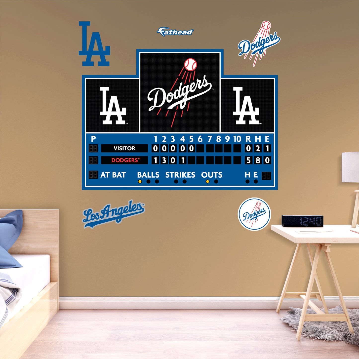 Los Angeles Dodgers:  Scoreboard        - Officially Licensed MLB Removable     Adhesive Decal