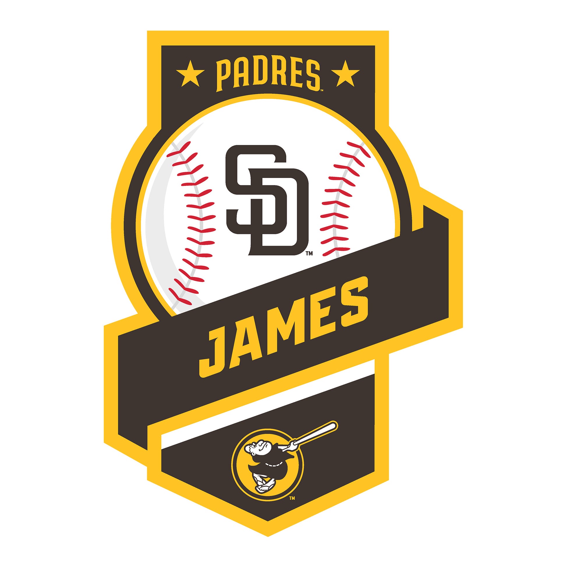 San Diego Padres: 2023 Friar City Connect Logo Minis - Officially Licensed  MLB Removable Adhesive Decal