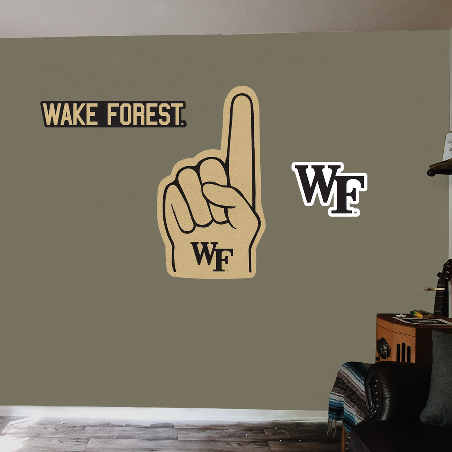 Wake Forest Demon Deacons - RealBig Foam Finger Collection - Official NCAA - Reusable Vinyl Wall Decals