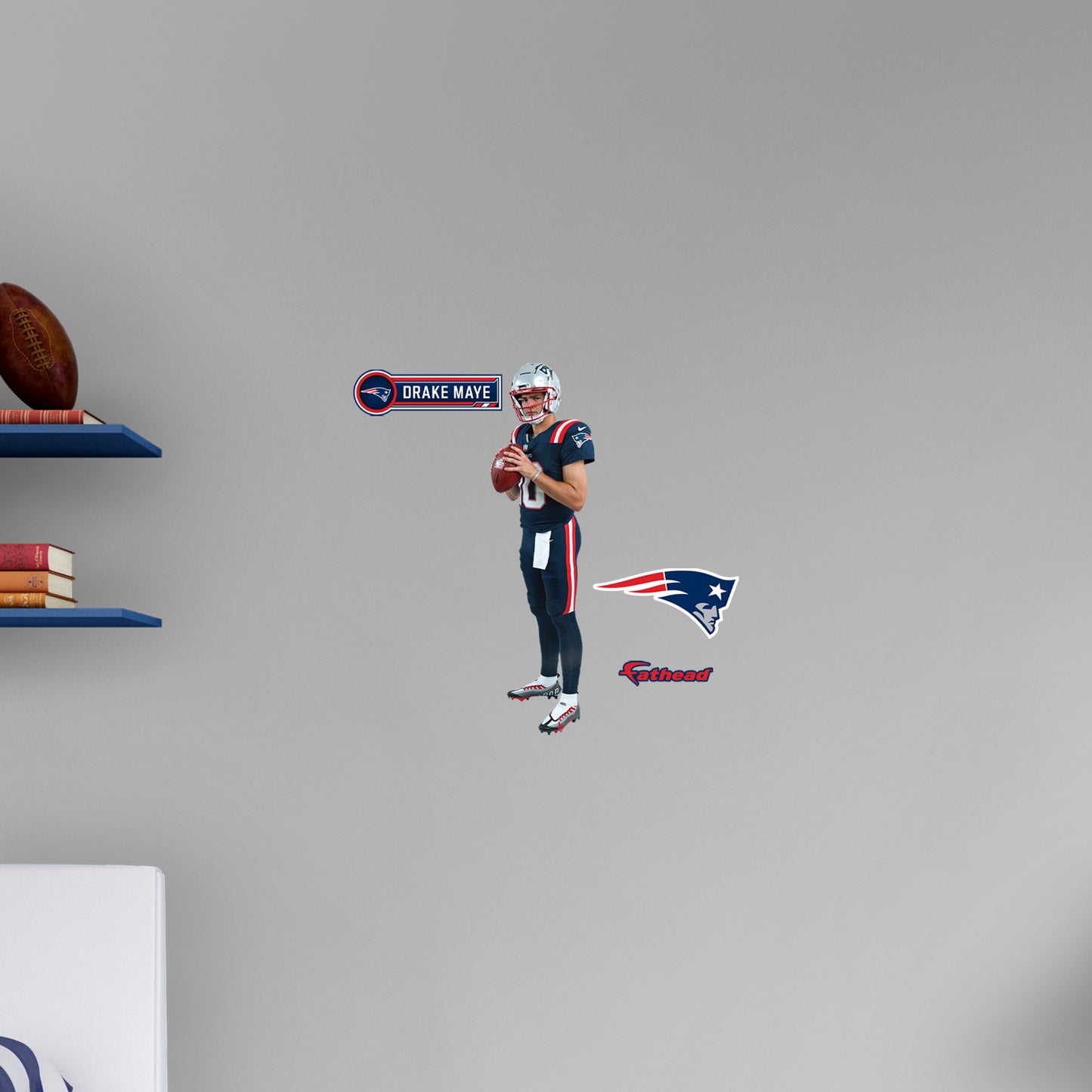 New England Patriots - RealBig Drake Maye Preseason Collection - Official NFL - Reusable Vinyl Wall Decals