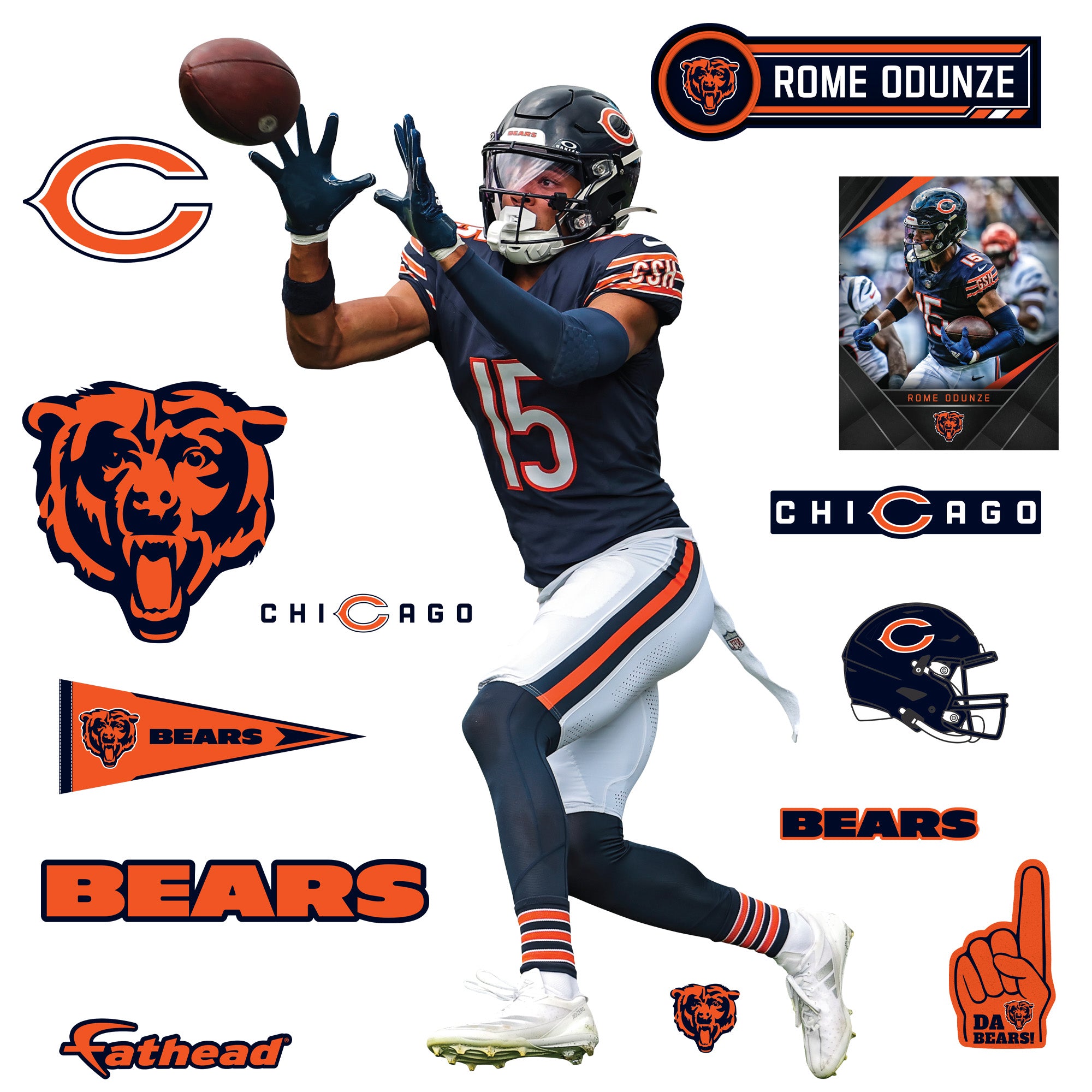 Tag Rome Nfl Rome Odunze - RealBig Collection - Official NFL - Chicago Bears - Reus ...