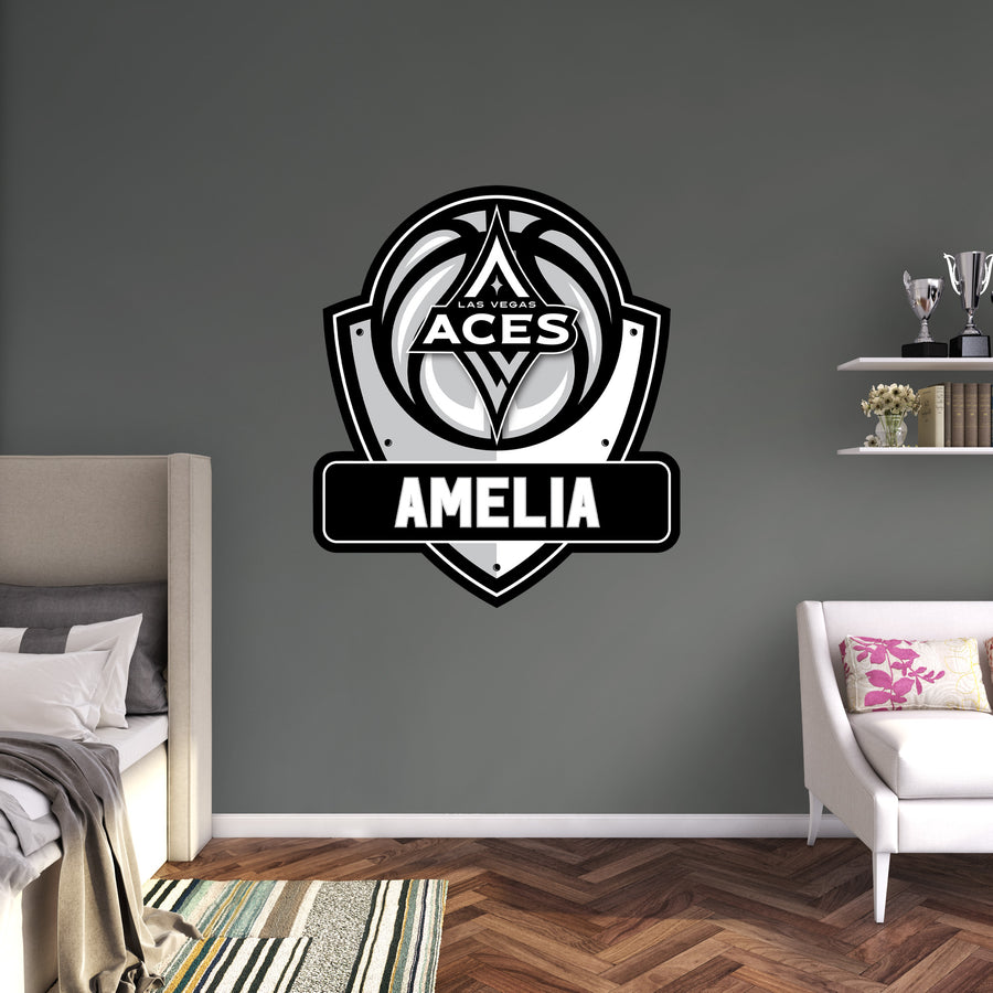 Las Vegas Aces - Badge - With Personalized Name - Official WNBA - Vinyl Transfer Decal
