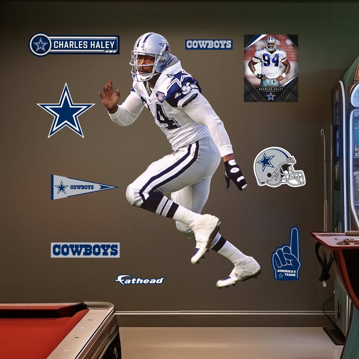 Dallas Cowboys: Charles Haley Legend        - Officially Licensed NFL Removable     Adhesive Decal
