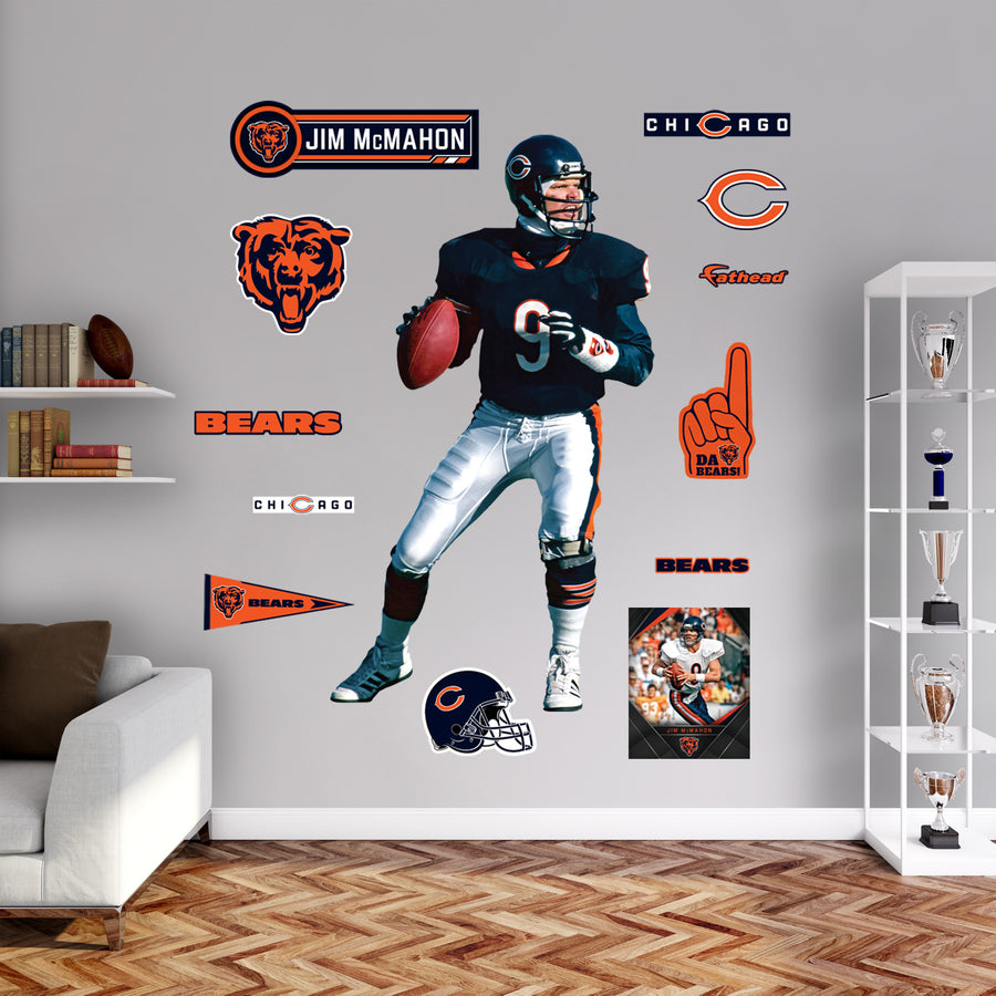 Jim McMahon Legend - RealBig Collection - Official NFL - Chicago Bears - Reusable Vinyl Wall Decals