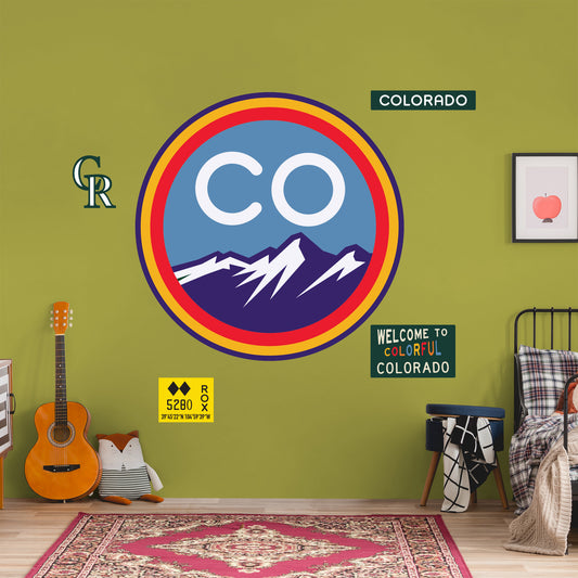Colorado Rockies:   City Connect Logo        - Officially Licensed MLB Removable     Adhesive Decal