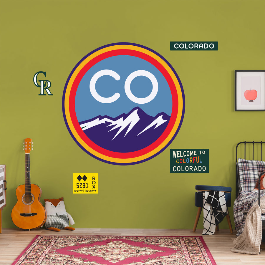 Colorado Rockies - RealBig City Connect Logo Collection - Official MLB - Reusable Vinyl Wall Decals