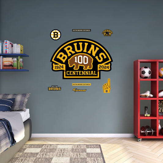 Boston Bruins:  2023 Centennial Crest        - Officially Licensed NHL Removable     Adhesive Decal