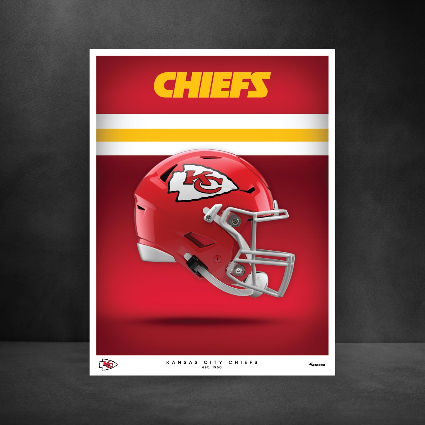 Kansas City Chiefs - Helmet Series - Peel & Stick Poster - Official NFL - Reusable Vinyl Wall Decal