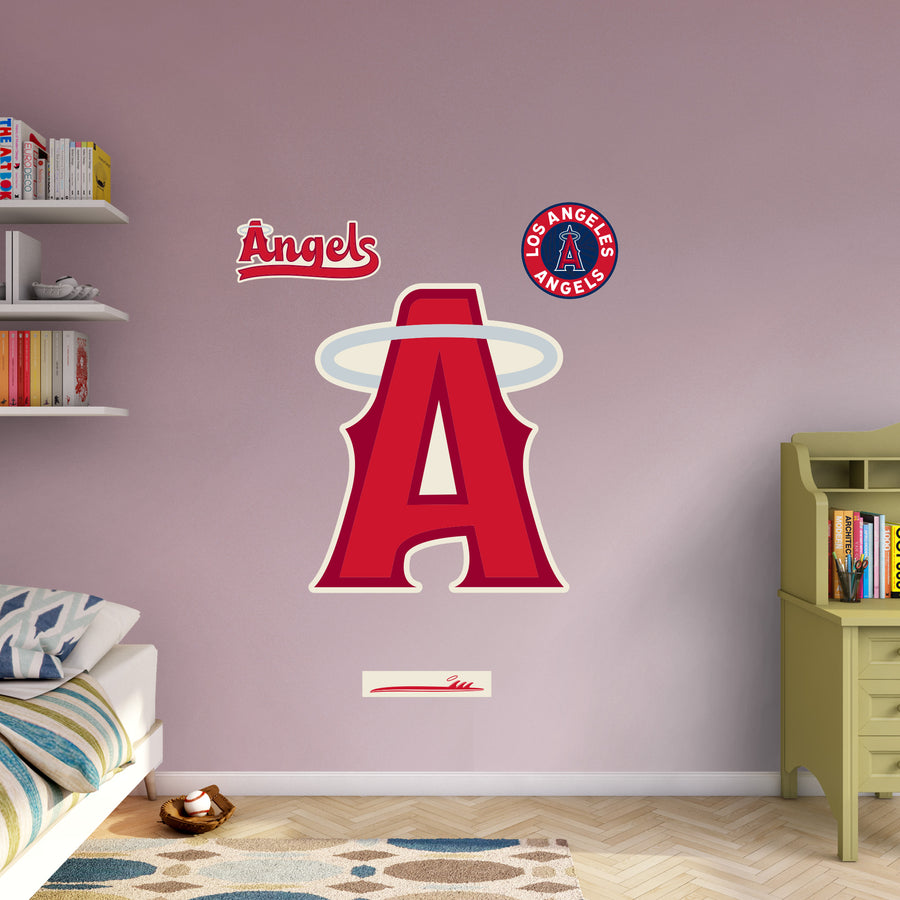 Los Angeles Angels - RealBig City Connect Logo Collection - Official MLB - Reusable Vinyl Wall Decals