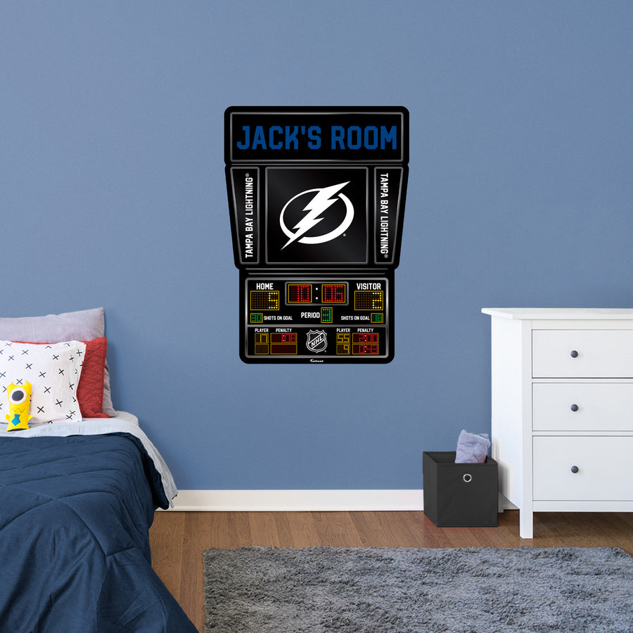Tampa Bay Lightning - Scoreboard Graphic - With Personalized Name - Official NHL - Vinyl Transfer Decal
