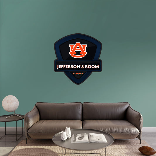 Auburn Tigers:   Badge Personalized Name        - Officially Licensed NCAA Removable     Adhesive Decal