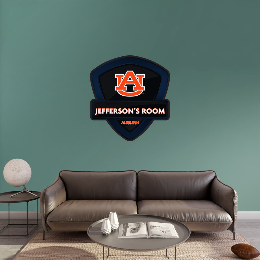 Auburn Tigers - Badge - With Personalized Name - Official NCAA - Vinyl Transfer Decal