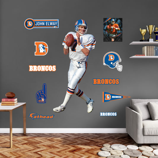 Denver Broncos: John Elway Throwback Legend        - Officially Licensed NFL Removable     Adhesive Decal
