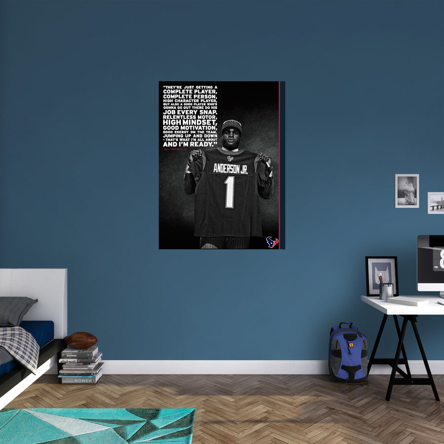 Will Anderson Jr. - Draft Night - Inspirational - Peel & Stick Poster - Official NFL - Houston Texans - Reusable Vinyl Wall Decal